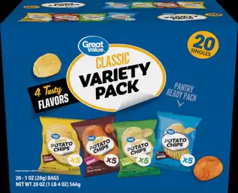 Walmart Great Value Classic Mix Variety Pack 20 Count 1 oz bags offer