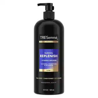 Walmart Tresemme 3-in-1 Shampoo Conditioner & DetanglerClean & Replenish, 28 oz offer