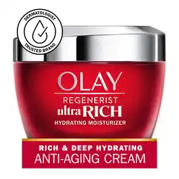 Walmart Olay Regenerist Ultra Rich Face Moisturizer, Everyday Care for All Skin Types, 1.7 oz offer