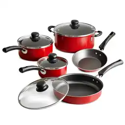 Walmart Tramontina 9-Piece Non-stick Cookware Set, Red offer