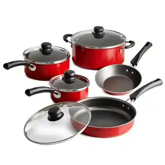Walmart Tramontina 9-Piece Non-stick Cookware Set, Red offer
