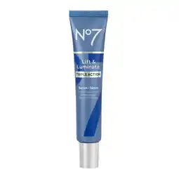 Walmart No7 Lift & Luminate Triple Action Face Serum with Collagen Peptides & Vitamins, Anti Aging, 1.69 oz offer