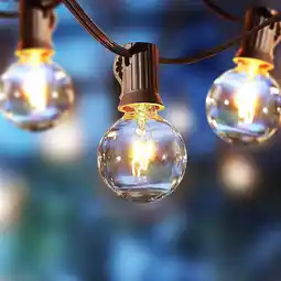Walmart Better Homes & Gardens 20-Count Clear Glass Globe G40 Bulbs Outdoor String Lights offer