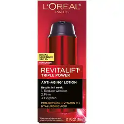 Walmart L'Oreal Paris Revitalift Broad Spectrum Face Sunscreen Reduces Wrinkles, SPF 30, 1.7 oz offer