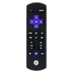 Walmart GE Roku TV Direct Replacement TV Remote Control in Black, 66814 offer