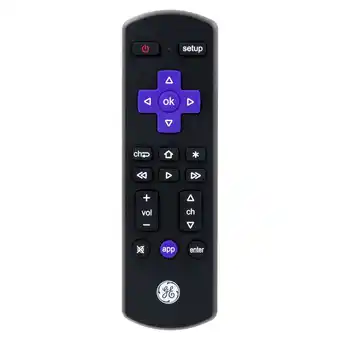 Walmart GE Roku TV Direct Replacement TV Remote Control in Black, 66814 offer
