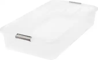 Walmart IRIS 50 Qt. Plastic Storage Bin with Lid, Stackable Storage Container, Tote, Clear offer