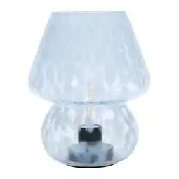 Walmart Urban Shop 8 Blue Tortoise Glass Battery-Powered Mushroom Table Lamp offer