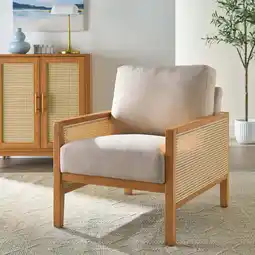 Walmart Better Homes & Gardens Springwood Caning Accent Chair, Light Honey Finish offer