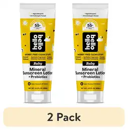 Walmart (2 pack) Hello Bello Baby Mineral SPF 55 + Sunscreen Lotion with Prebiotics for Infants, 3.0 fl oz offer