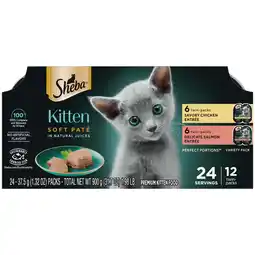 Walmart Sheba Perfect Portions Kitten Chicken and Salmon Entrées Variety Pack, 12-Pack of 2.64 oz. Singles offer