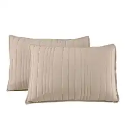 Walmart Better Homes & Gardens Linen Blend Quilted Pillow Shams, Tan, Standard (2 Count) offer