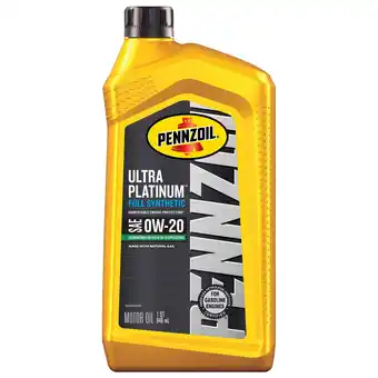 Walmart Pennzoil Ultra Platinum Full Synthetic 0W-20 Motor Oil, 1 Quart offer