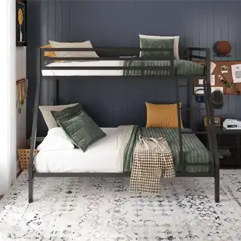 Walmart Mainstays Premium Twin over Full Metal Bunk Bed, Black offer