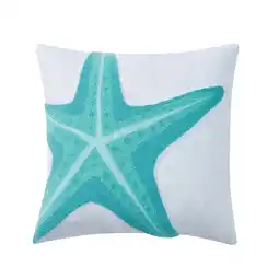 Walmart Mainstays Starfish Decorative Pillow, 18 x 18, Aqua offer