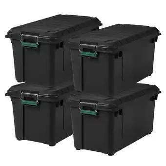 Walmart Remington 22 Gal. Plastic Storage Bins with Lids, Latching Totes, Heavy Duty Containers 4Pk offer