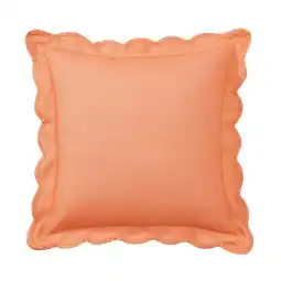 Walmart Mainstays Scallop Stripe Decorative Pillow, 18 x 18, Orange offer