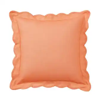 Walmart Mainstays Scallop Stripe Decorative Pillow, 18 x 18, Orange offer