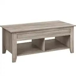 Walmart Alden Design 41 Wooden Lift Top Coffee Table with 2 Storage Compartments for Livingroom, Rustic Gray offer