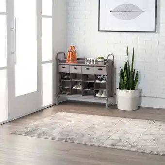 Walmart Neatfreak Stackable 16-Cubby Shoe Organizer with Drawers, Freestanding, Modular, Metal and Fabric offer