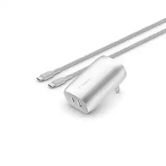 Walmart Belkin 37W USB-C PPS Wall Charger - PD 25W USB-C + 12W USB-A for iPhone, Galaxy & More - Silver offer