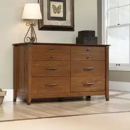 Walmart Sauder Carson Forge 6-Drawer Dresser, Washington Cherry Finish offer