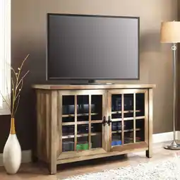 Walmart Better Homes & Gardens Oxford Square TV Stand for TVs up to 55, Rustic Brown offer