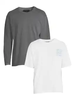 Walmart No Boundaries Men's and Big Men's Oversized T-Shirts, 2-Pack, Sizes XS-5XL offer