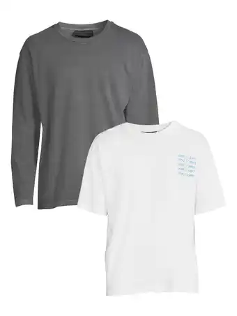 Walmart No Boundaries Men's and Big Men's Oversized T-Shirts, 2-Pack, Sizes XS-5XL offer