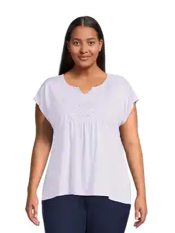 Walmart Real Size Women's Crochet Bib Tunic Top, Women's and Women's Plus XS-4X offer