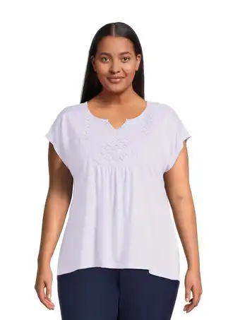 Walmart Real Size Women's Crochet Bib Tunic Top, Women's and Women's Plus XS-4X offer