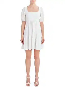 Walmart BCBG Paris Women's Smock Knit Eyelet Sleeve Square Neck Dress offer