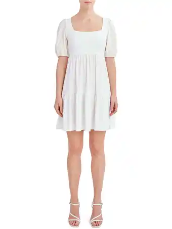 Walmart BCBG Paris Women's Smock Knit Eyelet Sleeve Square Neck Dress offer