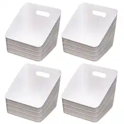 Walmart Mainstays Flexible Plastic Closet Storage Bin, Arctic White offer