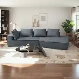 Walmart MUZZ 125Curved Modular Sectional Sofa,Oversized Convertible Sofa Couch for Living Room(Dark Grey) offer