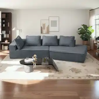 Walmart MUZZ 125Curved Modular Sectional Sofa,Oversized Convertible Sofa Couch for Living Room(Dark Grey) offer