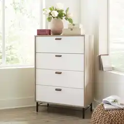 Walmart Sauder Anda Norr 4-Drawer Chest, Sky Oak Finish offer