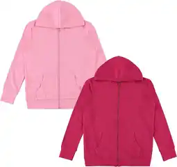 Walmart Pink Angel 2-Pack Girls Zip Up Hoodie, Kids Full Zipper Hooded Fashion Sweatshirt offer