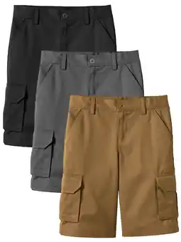 Walmart 3-Pack Boys Stretch Cotton Cargo Shorts (Size 8-18) offer