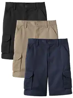 Walmart 3-Pack Boys Stretch Cotton Cargo Shorts (Size 8-18) offer