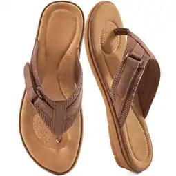 Walmart Ablanczoom Womens Sandals: Arch Support Flip Flops for Women Slides Shoes offer