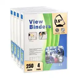 Walmart AGCAN 3 Ring Binder 1.5 inch Heavy-Duty View Binders for School, Office, 4 Pack, School Supplies offer