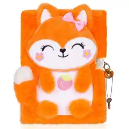 Walmart YOYTOO Fox Furry Diary with Lock and Key, Secret Fuzzy Journal Notebook Diaries offer