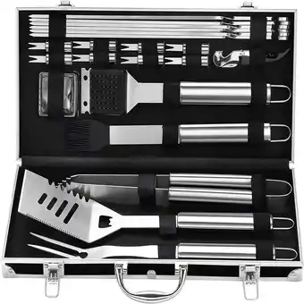Walmart Grilljoy BBQ Accessories Grill Tools Set - 22PC Stainless Steel Spatula Tongs for Outdoor Camping offer