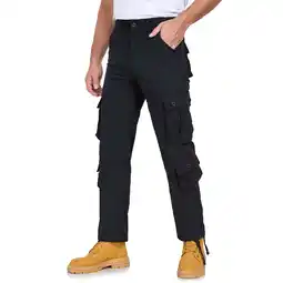Walmart Mowujeit Mens Cargo Pants Casual Work Hiking Loose Wear-Resisting Pant for Men Black offer