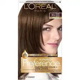 Walmart L'Oreal Paris Superior Preference Fade-Defying Color Shine, 5G Medium Golden Brown offer