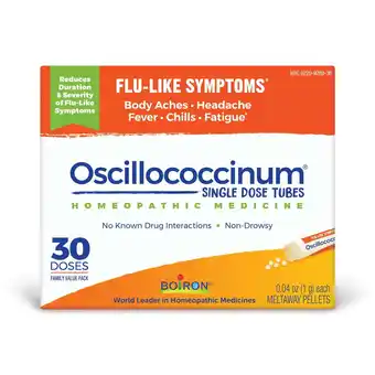 Walmart Boiron Oscillococcinum Homeopathic Medicine for Flu-Like Symptoms, 30 Doses offer
