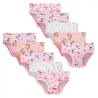 Walmart Wowoo Place Little Girl Cotton Panties Cartoon Printed Underwear 10-Pack Size 5 offer