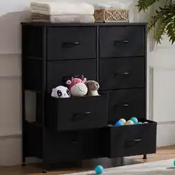 Walmart CONCETTA 8 Drawer Dresser for Bedroom, Tall Chest Organizer with Fabric Bins, Steel Frame, Black offer