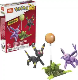 Walmart MEGA Pokemon Building Toy Kit Umbreon & Espeon with 2 Action Figures (122 Pieces) for Kids offer